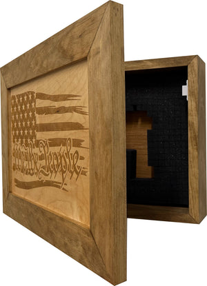 American Flag Gun Cabinet We The People Decorative and Secure Hidden Gun Safe (Natural) by Bellewood Designs, Southern home decor detail photo 5