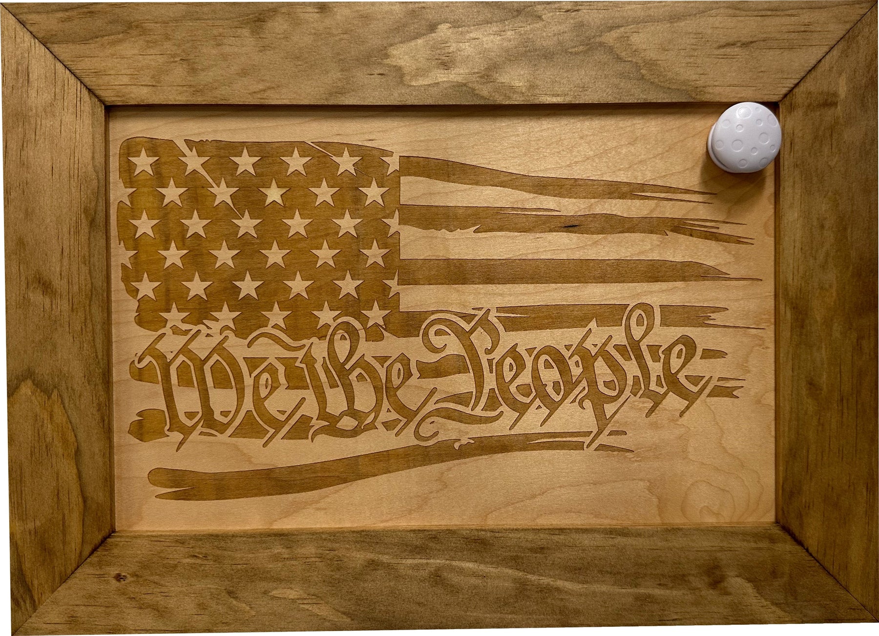 American Flag Gun Cabinet We The People Decorative and Secure Hidden Gun Safe (Natural) by Bellewood Designs, Southern home decor detail photo 4