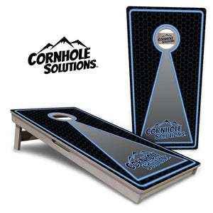 Neon Keyhole Cornhole Boards - Professional Tournament Series by Cornhole Solutions, custom cornhole board main product photo
