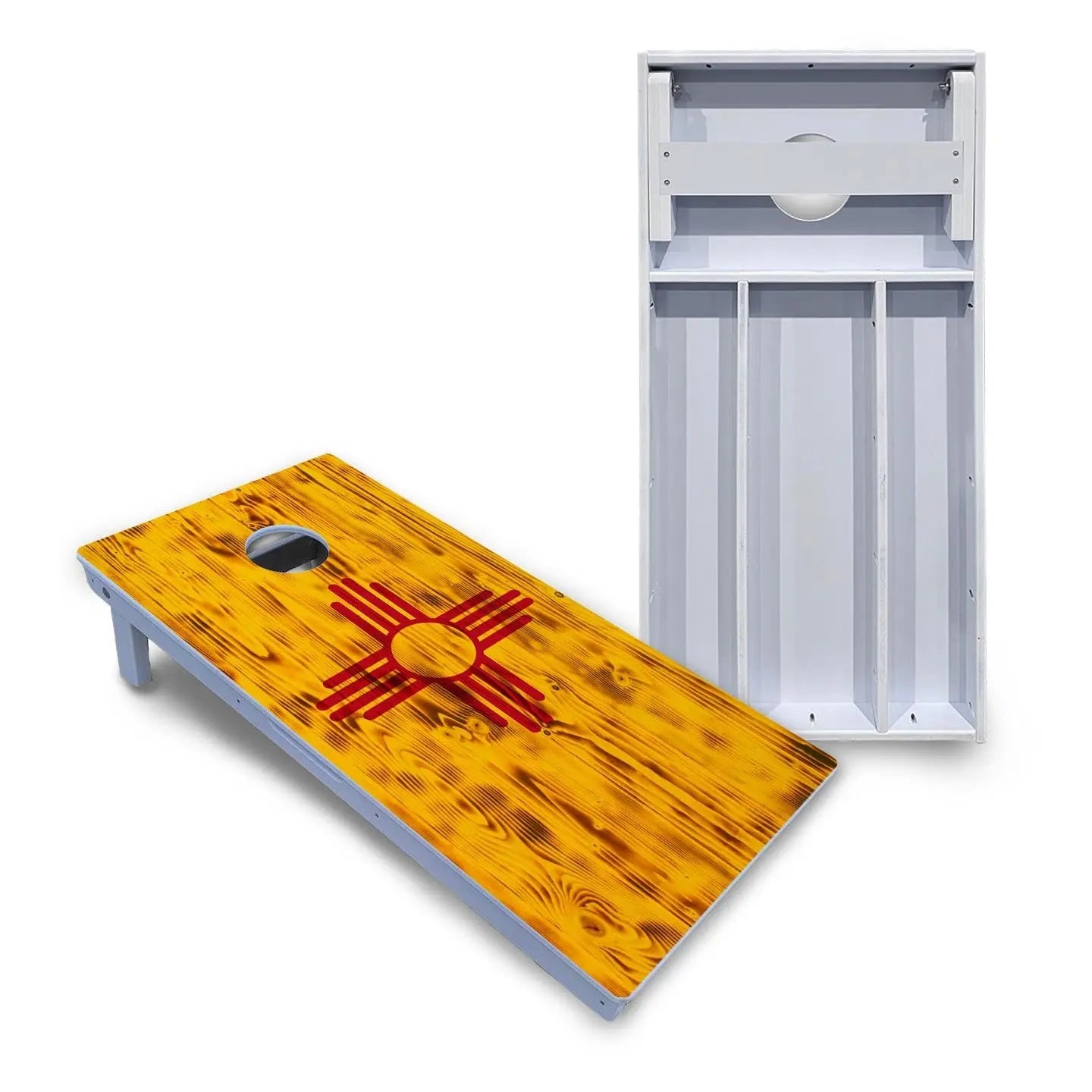 New Mexico Flag Cornhole Boards - All Weather Series by Cornhole Solutions, custom cornhole board main product photo