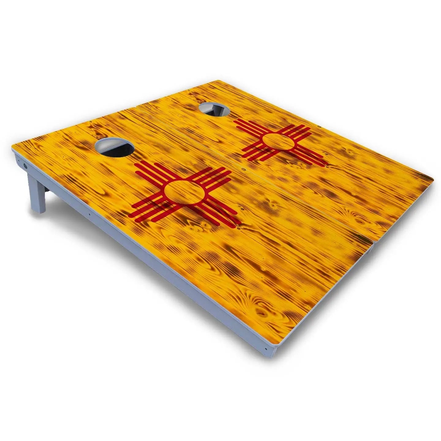 New Mexico Flag Cornhole Boards - All Weather Series by Cornhole Solutions, custom cornhole board detail photo 3