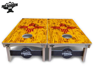New Mexico Flag Cornhole Boards - Pro Solution Elite Series by Cornhole Solutions, custom cornhole board detail photo 3