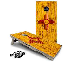 New Mexico Flag Cornhole Boards - Pro Solution Lite Series by Cornhole Solutions, custom cornhole board detail photo 2