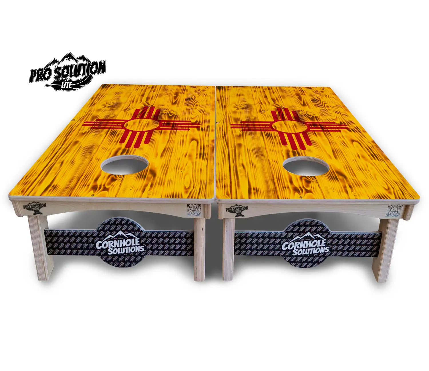 New Mexico Flag Cornhole Boards - Pro Solution Lite Series by Cornhole Solutions, custom cornhole board detail photo 3