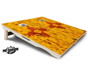 New Mexico Flag Cornhole Boards - Pro Solution Lite Series by Cornhole Solutions, custom cornhole board detail photo 5