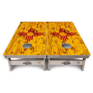 New Mexico Flag Cornhole Boards - Professional Tournament Series by Cornhole Solutions, custom cornhole board detail photo 2