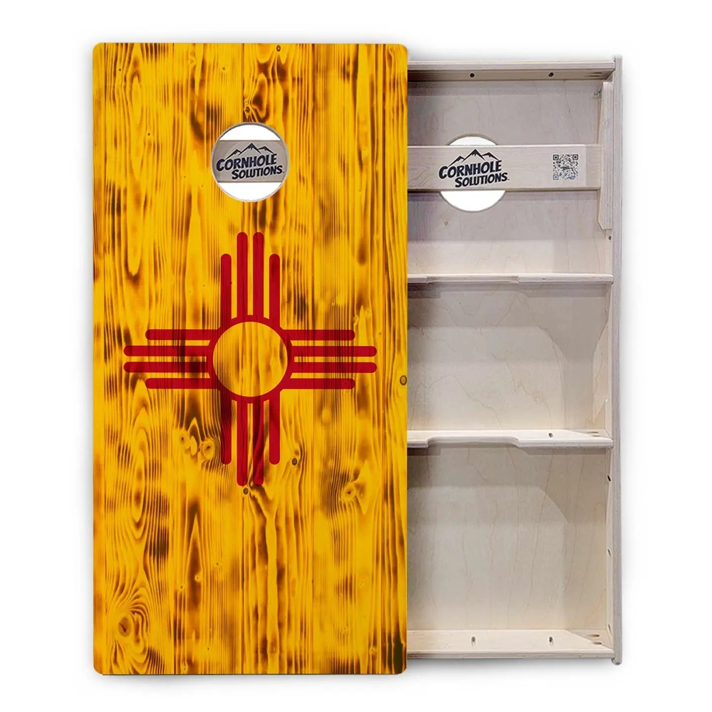 New Mexico Flag Cornhole Boards - Professional Tournament Series by Cornhole Solutions, custom cornhole board detail photo 3