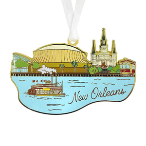 New Orleans Skyline Enamel Ornament by Nola Tawk, Southern home decor main product photo