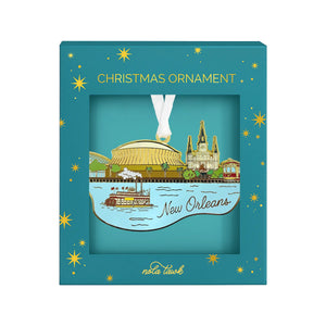 New Orleans Skyline Enamel Ornament by Nola Tawk, Southern home decor detail photo 2