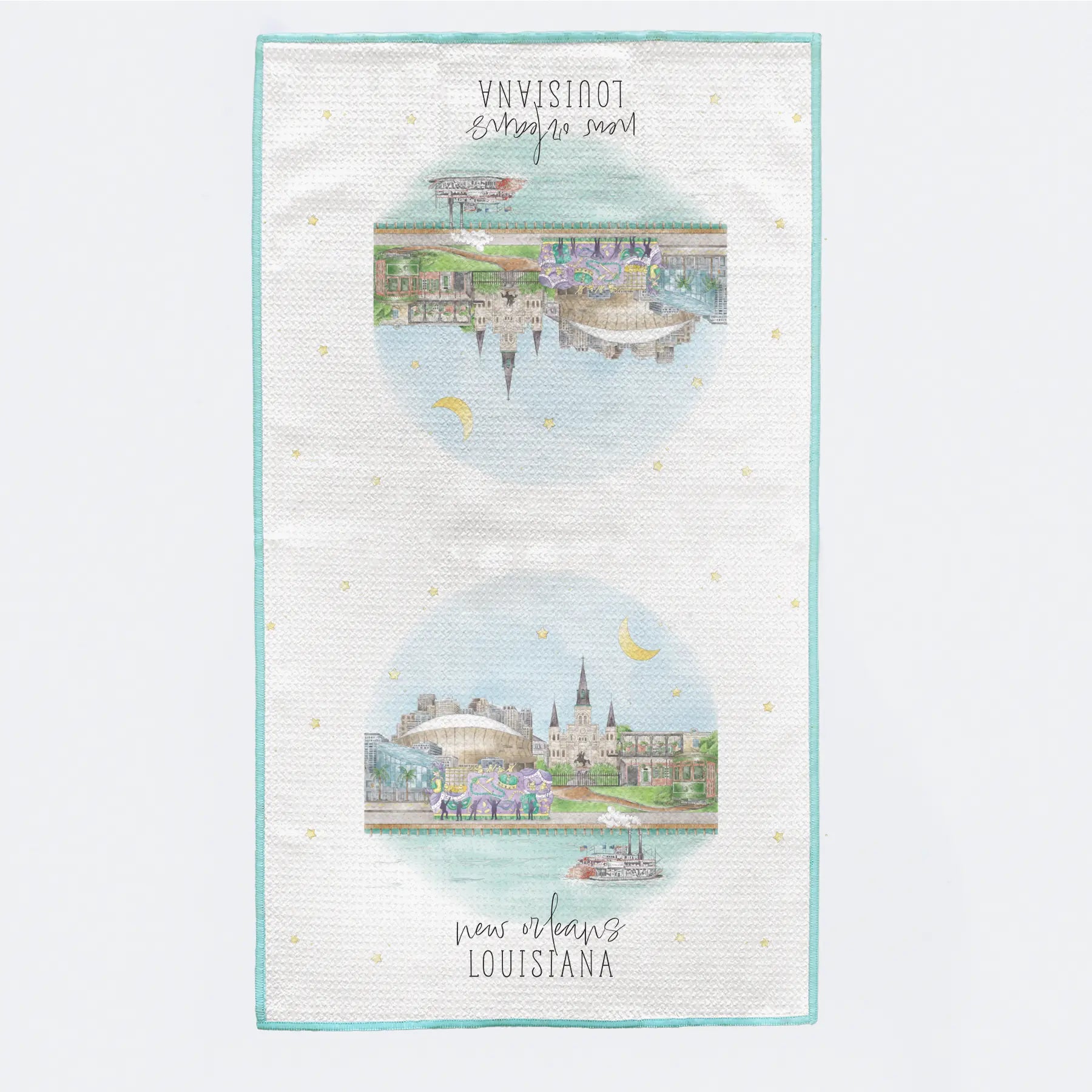 New Orleans Skyline Kitchen Towel by Nola Tawk, tea towel detail photo 2