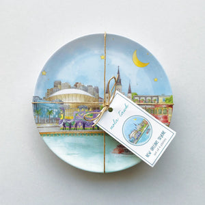 New Orleans Skyline Melamine Dessert Plates by Nola Tawk, plates detail photo 4