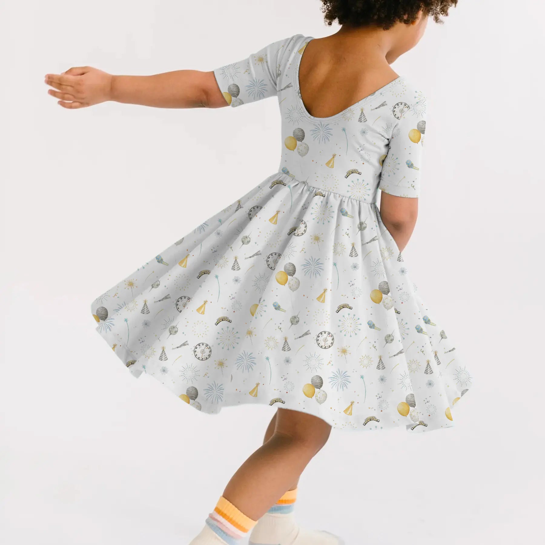 New Year's Eve Organic Cotton Dress for Kids by Nola Tawk, Southern lifestyle apparel main product photo