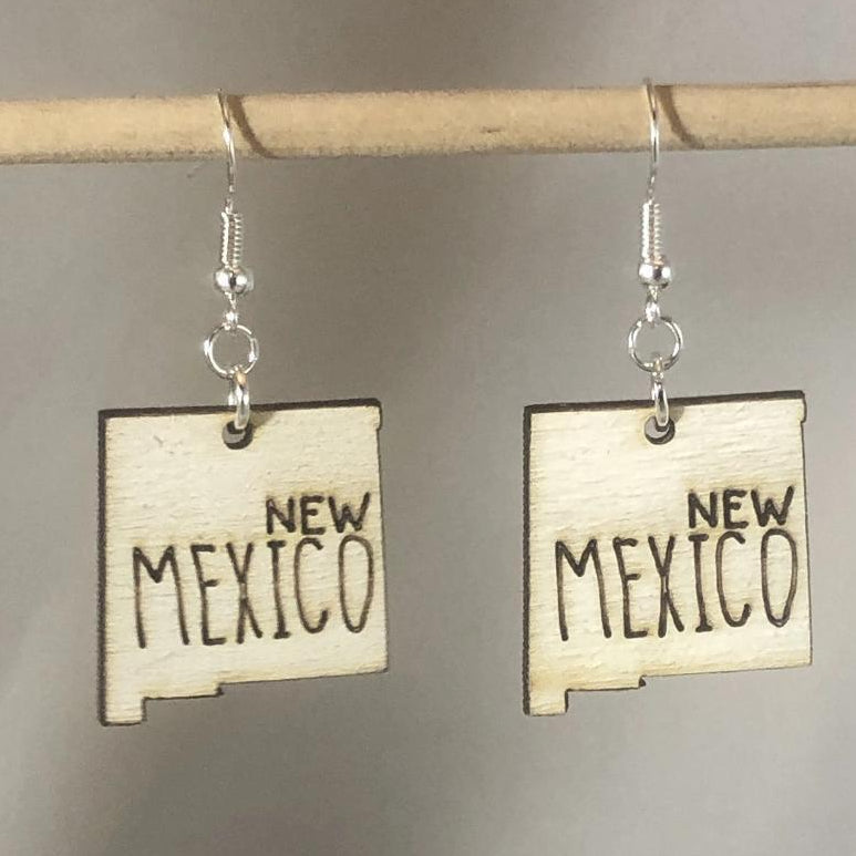 New Mexico State Wooden Dangle Earrings | Southwest Jewelry by Cate's Concepts, LLC