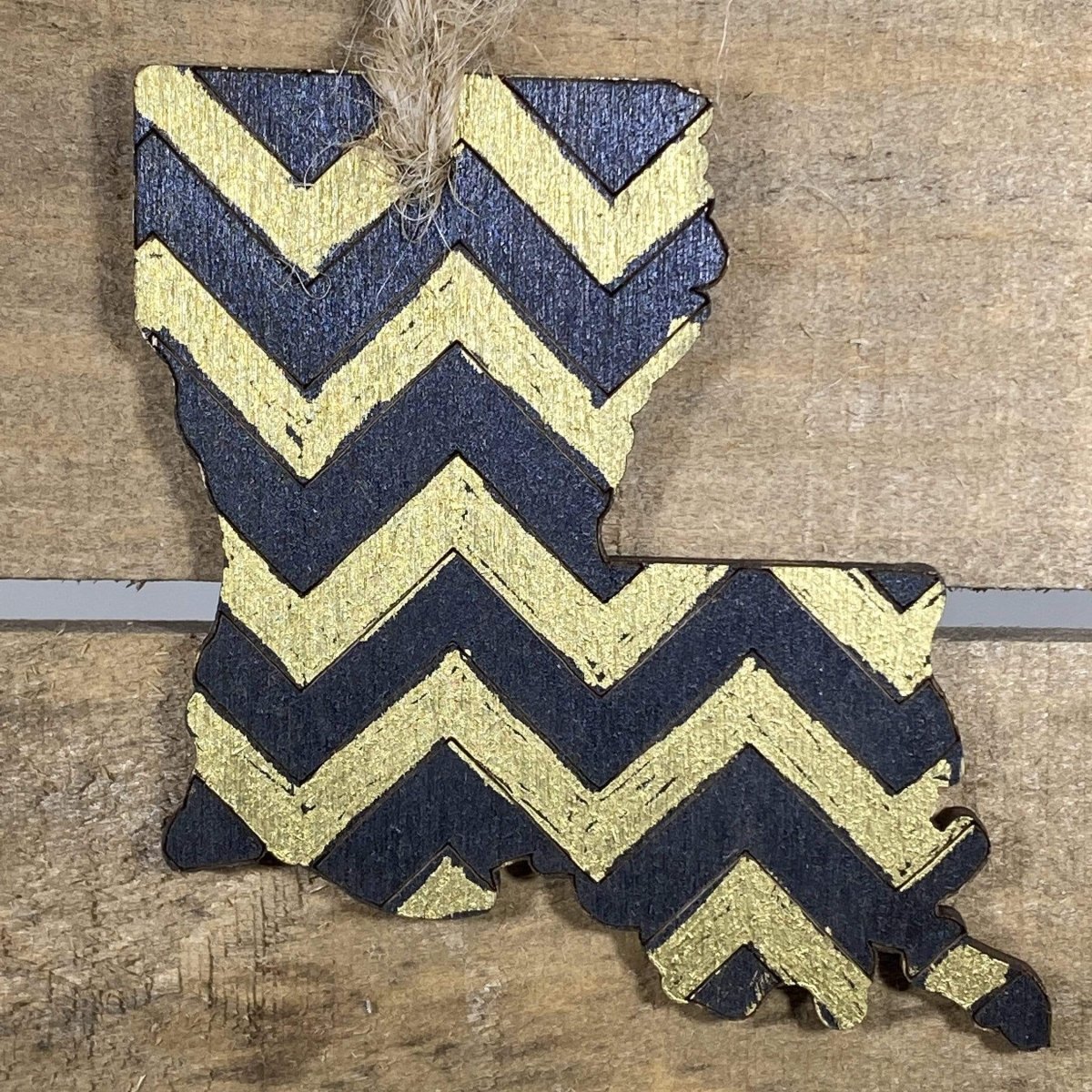New Orleans Wooden Christmas Ornament | Black Gold Holiday Decor by Cate's Concepts, LLC, Southern home decor main product photo