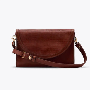 Nisolo Cleo Leather Convertible Crossbody Clutch by Mission Mercantile Leather Goods, natural skincare detail photo 8