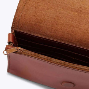 Nisolo Cleo Leather Convertible Crossbody Clutch by Mission Mercantile Leather Goods, natural skincare detail photo 11