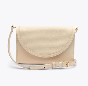 Nisolo Cleo Leather Convertible Crossbody Clutch by Mission Mercantile Leather Goods, natural skincare detail photo 15