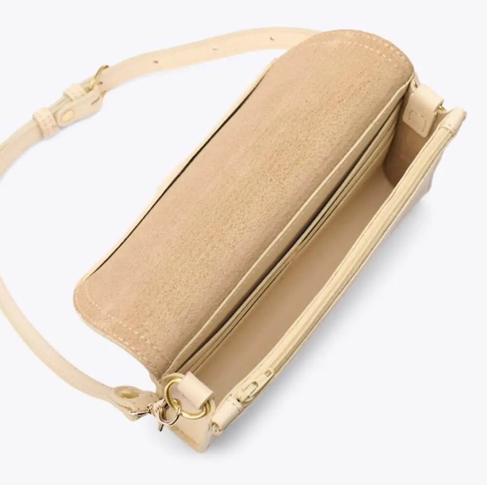 Nisolo Cleo Leather Convertible Crossbody Clutch by Mission Mercantile Leather Goods, natural skincare detail photo 17