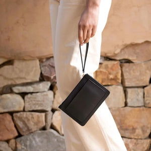 Nisolo Leather Go-To Wristlet Clutch by Mission Mercantile Leather Goods, handmade leather goods detail photo 4