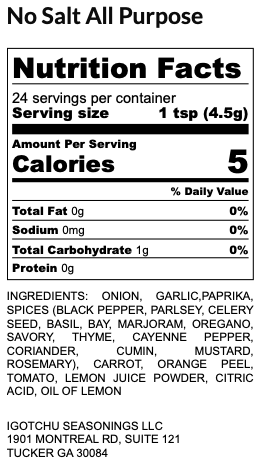 Igotchu No Salt All Purpose seasoning detail view by Igotchu Seasonings