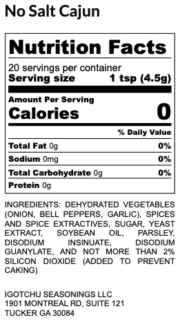 Igotchu No Salt Cajun seasoning detail view by Igotchu Seasonings