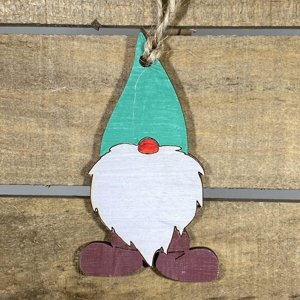 Nordic Garden Gnome Wooden Christmas Ornament | Scandinavian Holiday Decor by Cate's Concepts, LLC, Southern home decor main product photo