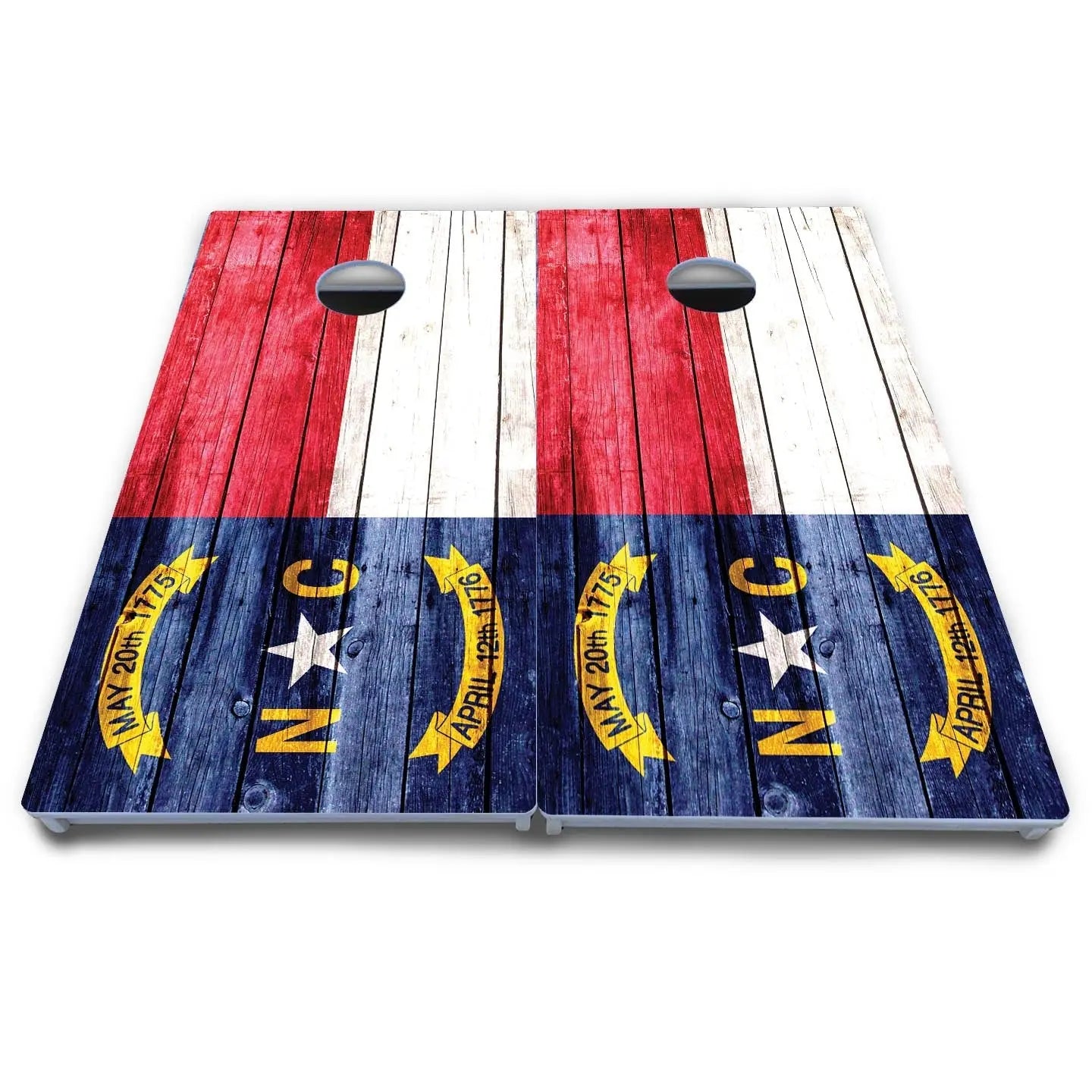 North Carolina State Flag Cornhole Boards - All Weather Series by Cornhole Solutions, custom cornhole board detail photo 4