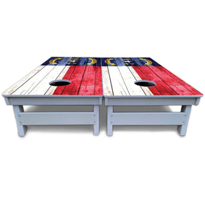 North Carolina State Flag Cornhole Boards - All Weather Series by Cornhole Solutions, custom cornhole board detail photo 5