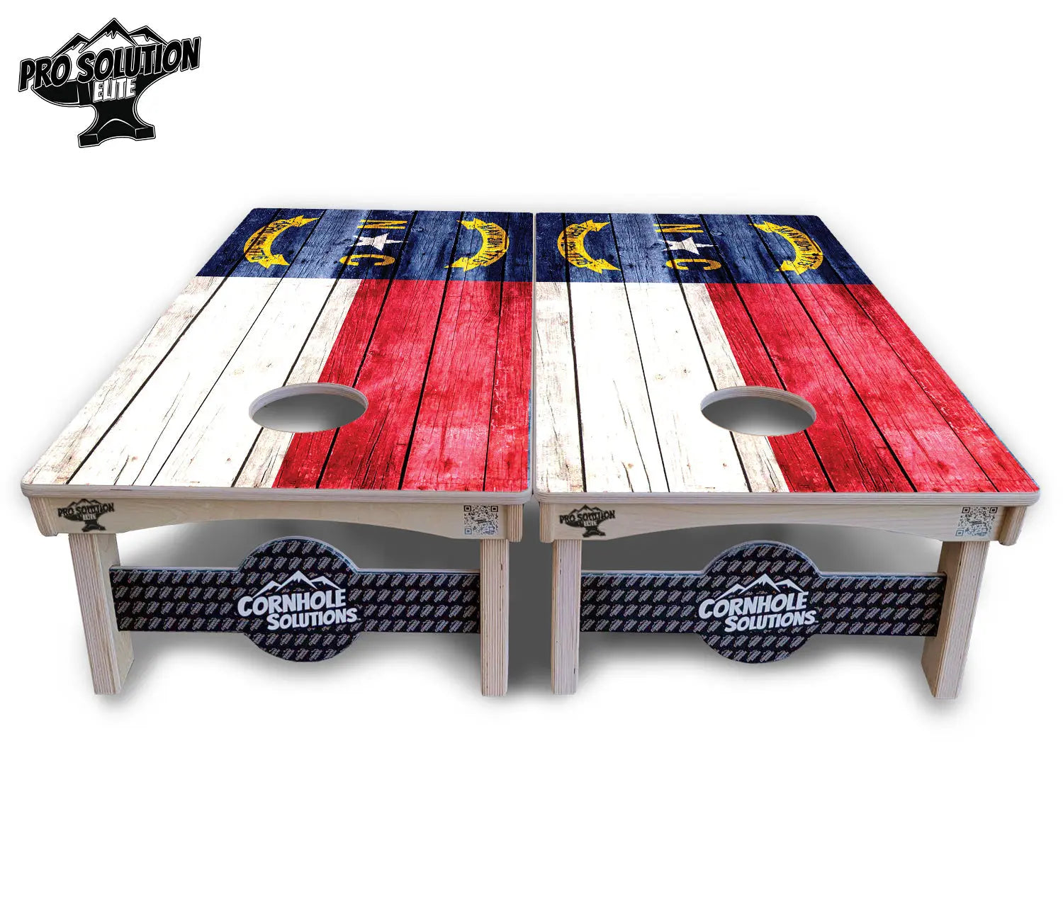 North Carolina State Flag Cornhole Boards - Pro Solution Elite Series by Cornhole Solutions, custom cornhole board detail photo 3