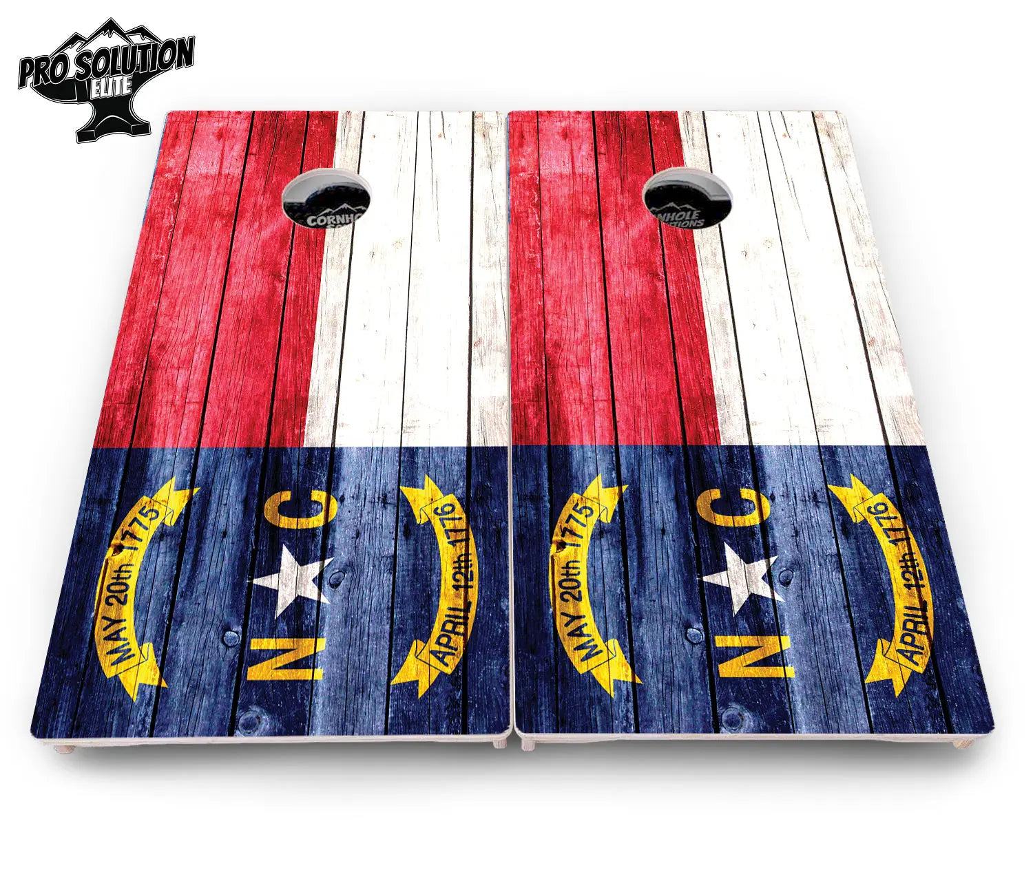 North Carolina State Flag Cornhole Boards - Pro Solution Elite Series by Cornhole Solutions, custom cornhole board detail photo 4