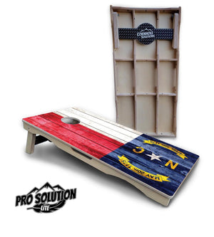 North Carolina State Flag Cornhole Boards - Pro Solution Lite Series by Cornhole Solutions, custom cornhole board main product photo