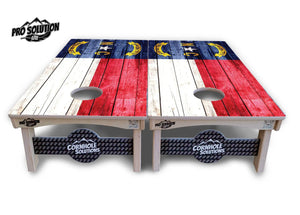North Carolina State Flag Cornhole Boards - Pro Solution Lite Series by Cornhole Solutions, custom cornhole board detail photo 2