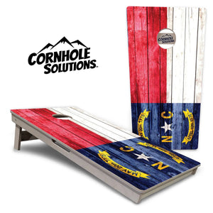 North Carolina State Flag Cornhole Boards - Professional Tournament Series by Cornhole Solutions, custom cornhole board main product photo
