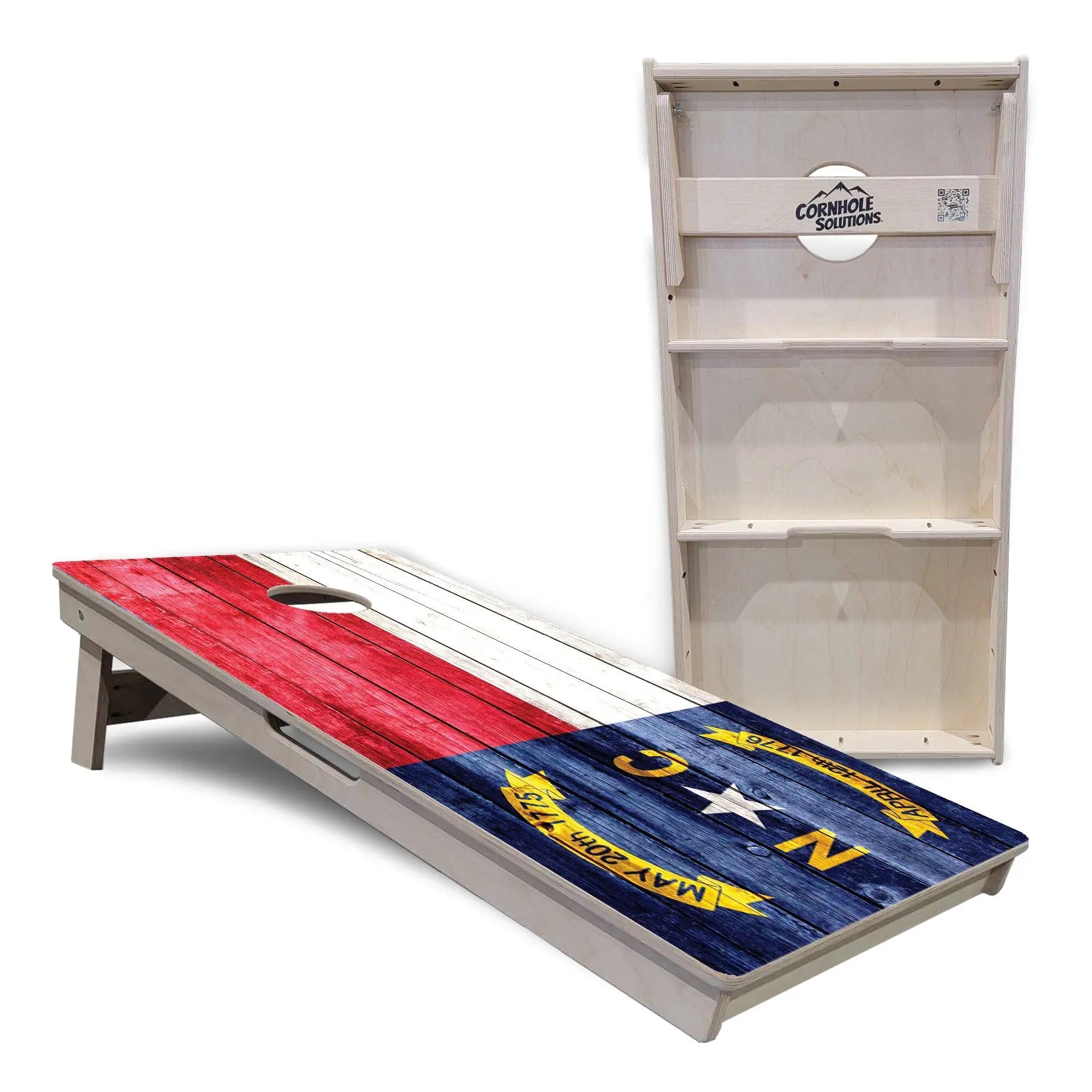 North Carolina State Flag Cornhole Boards - Professional Tournament Series by Cornhole Solutions, custom cornhole board detail photo 4