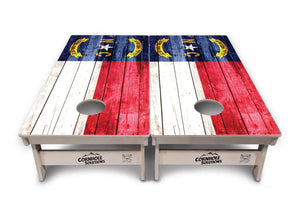 North Carolina State Flag Cornhole Boards - Professional Tournament Series by Cornhole Solutions, custom cornhole board detail photo 5