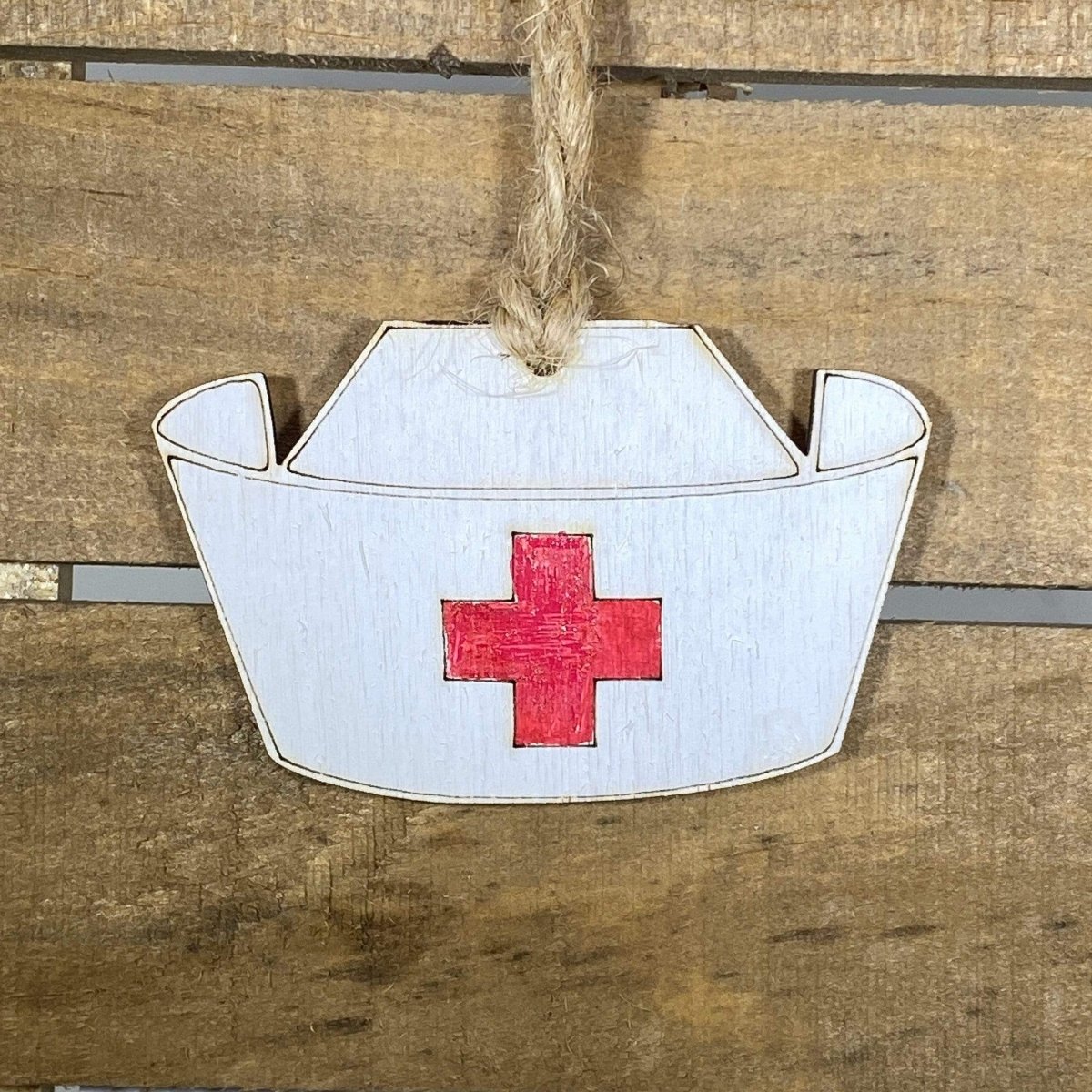 Nurse Hat Wooden Christmas Ornament | Healthcare Holiday Decor by Cate's Concepts, LLC, Southern home decor main product photo