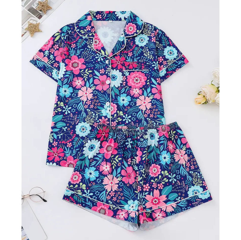 Pink Checkered Bow Women's Pajama Set — Short Sleeve Top & Shorts by The Mississippi Mermaid Mercantile - view 9