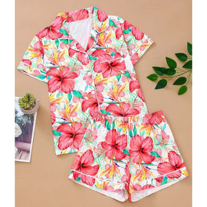 Pink Checkered Bow Women's Pajama Set — Short Sleeve Top & Shorts by The Mississippi Mermaid Mercantile - view 11