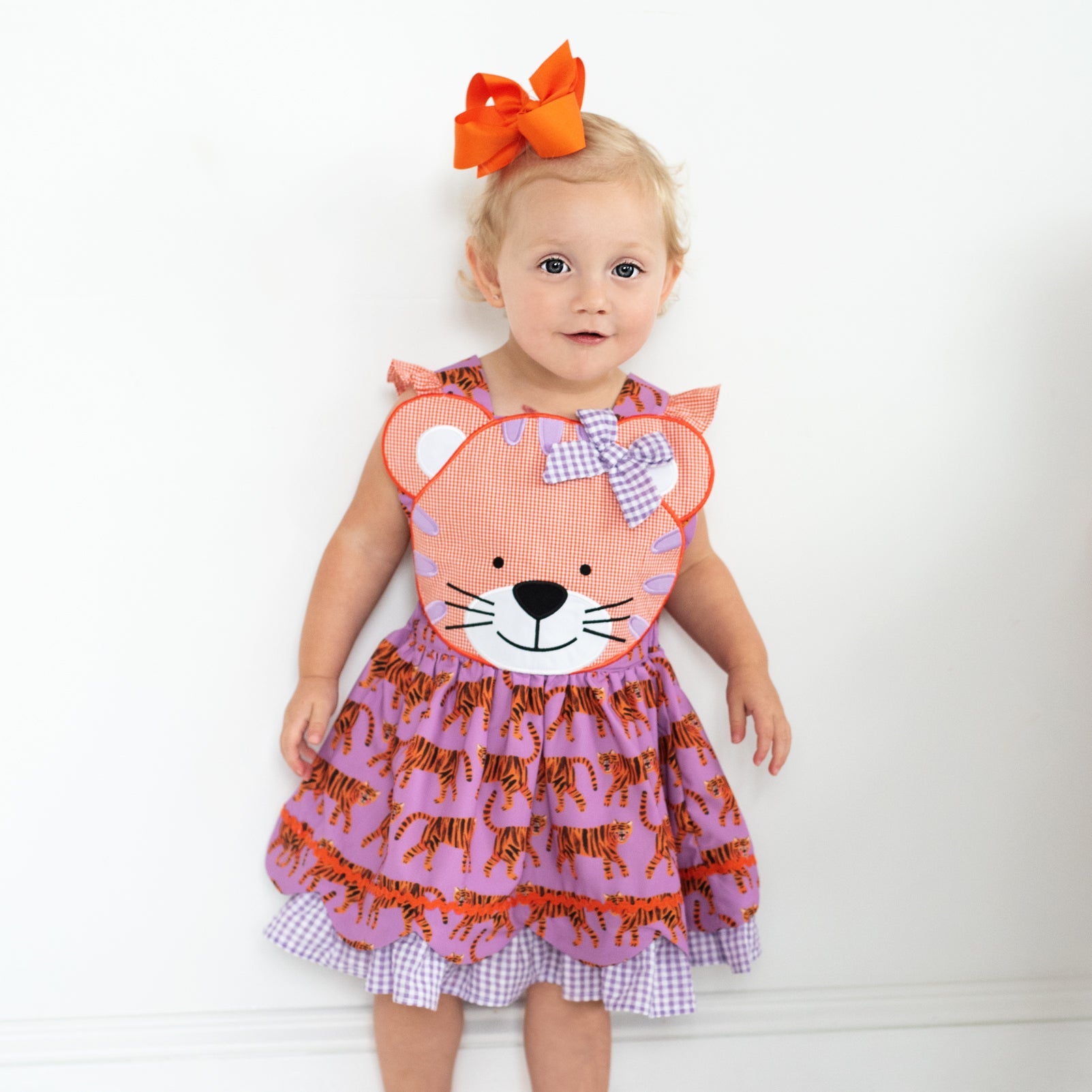 Orange & Purple Tiger Dress by Seven Lantern Lane