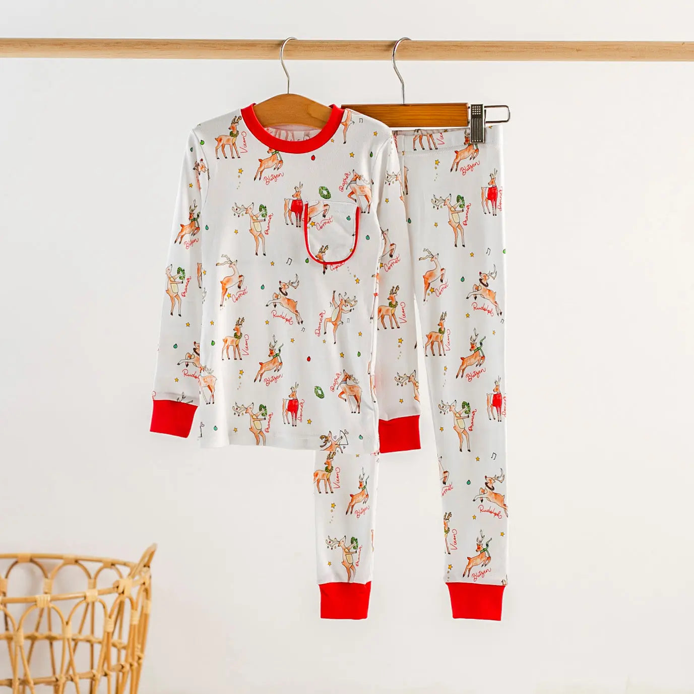 Oh Deer, Christmas is Here! Organic Cotton Pajama Set by Nola Tawk, Southern food gift main product photo