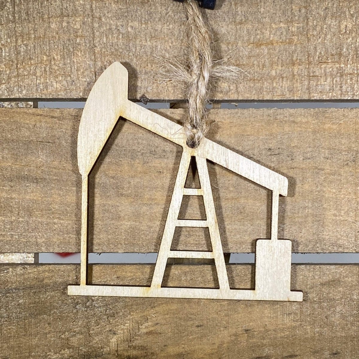 Oil Pump Jack Wooden Christmas Ornament | Texas Oilfield Holiday Decor by Cate's Concepts, LLC, Southern home decor main product photo