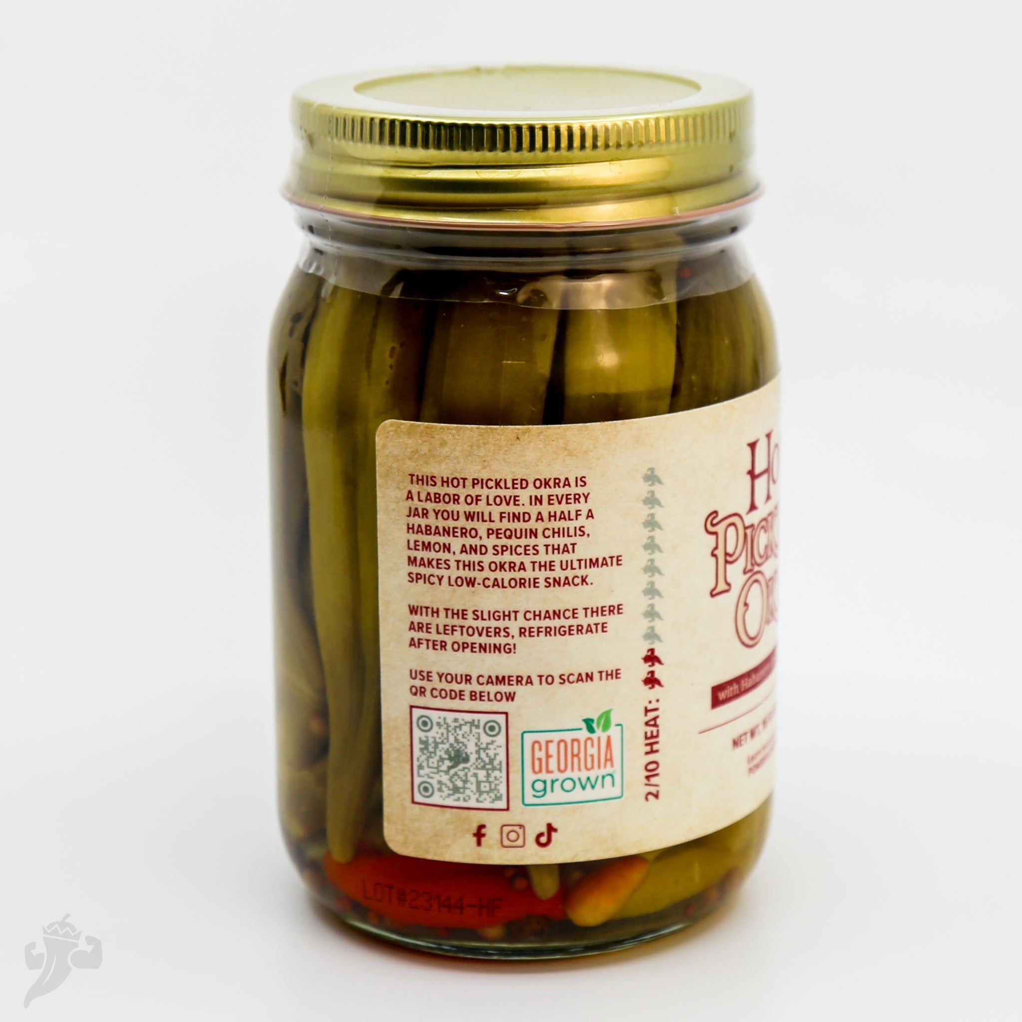HOT Pickled Okra by Powerful Pepper Company, Southern food gift detail photo 2