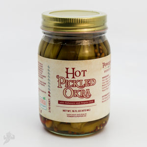 HOT Pickled Okra by Powerful Pepper Company, Southern food gift main product photo