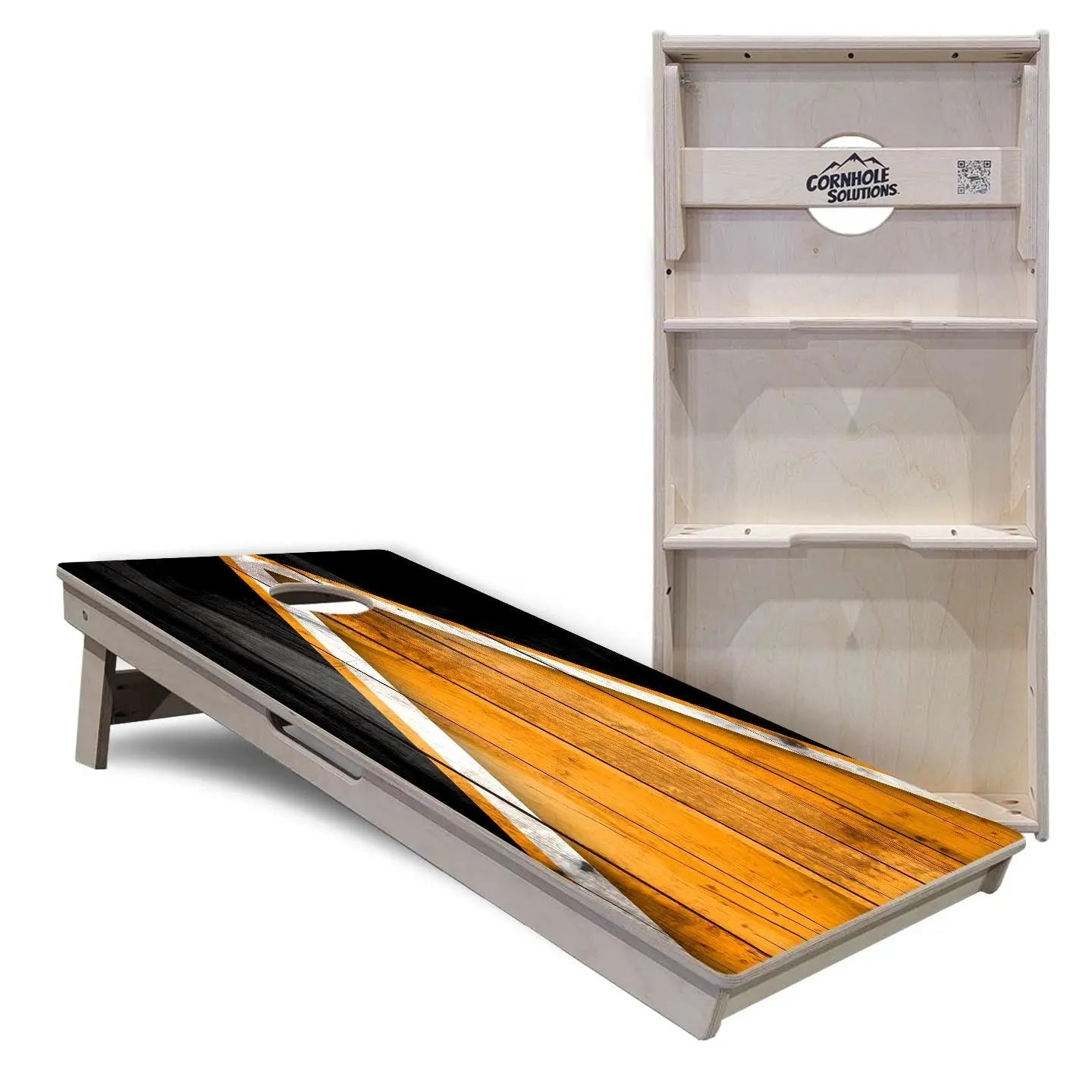 Orange / Black Triangle Cornhole Boards - Professional Tournament Series by Cornhole Solutions, custom cornhole board detail photo 5