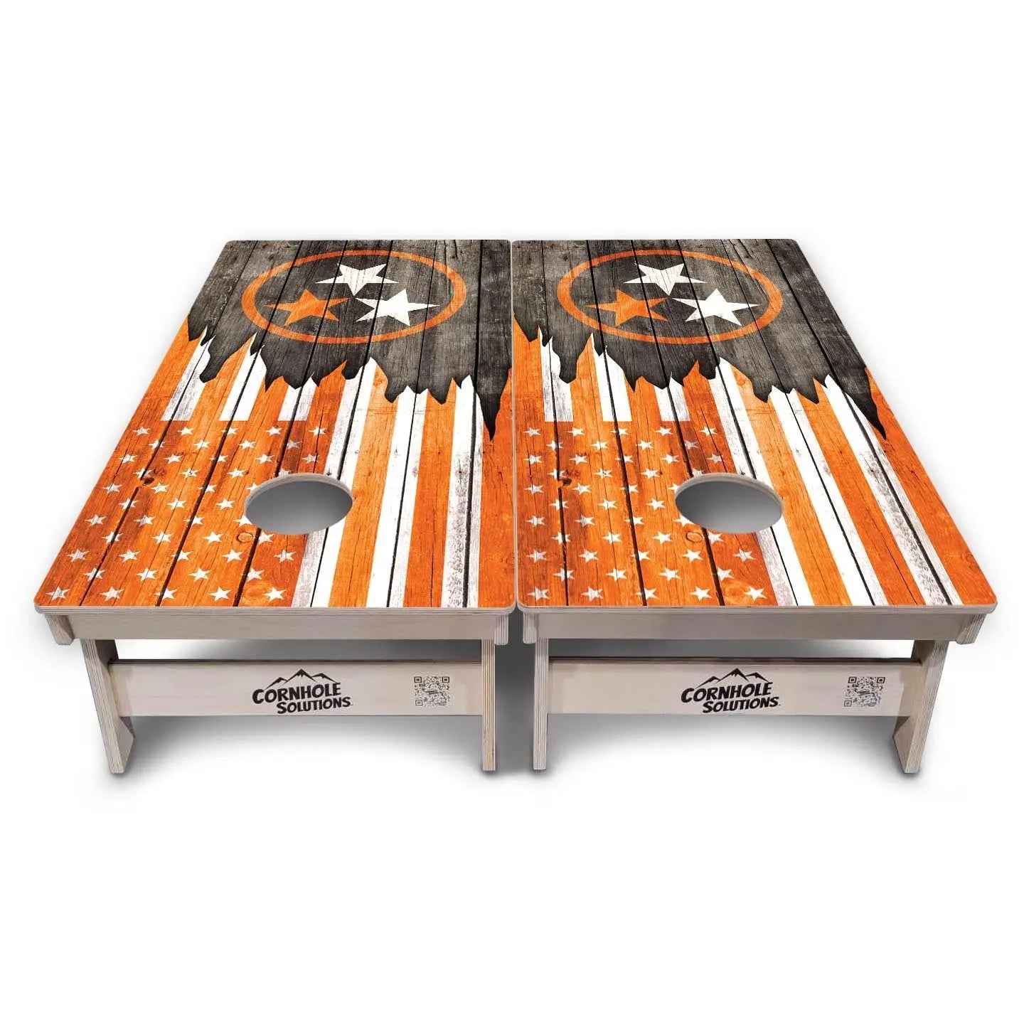 Orange TN Flag Cornhole Boards - Professional Tournament Series by Cornhole Solutions, custom cornhole board detail photo 7