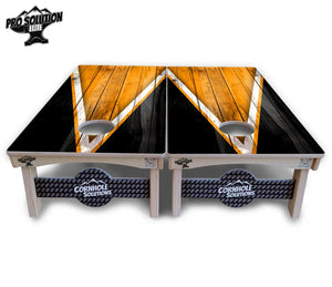 Orange & Black Triangle Cornhole Boards - Pro Solution Elite Series by Cornhole Solutions, custom cornhole board detail photo 3