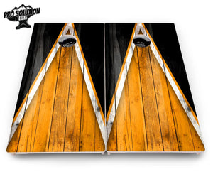 Orange & Black Triangle Cornhole Boards - Pro Solution Elite Series by Cornhole Solutions, custom cornhole board detail photo 4
