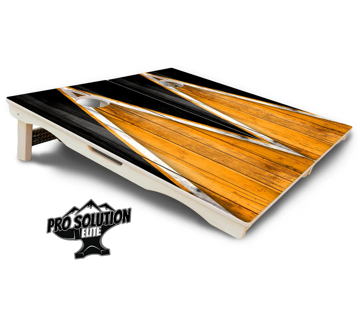 Orange & Black Triangle Cornhole Boards - Pro Solution Elite Series by Cornhole Solutions, custom cornhole board detail photo 5