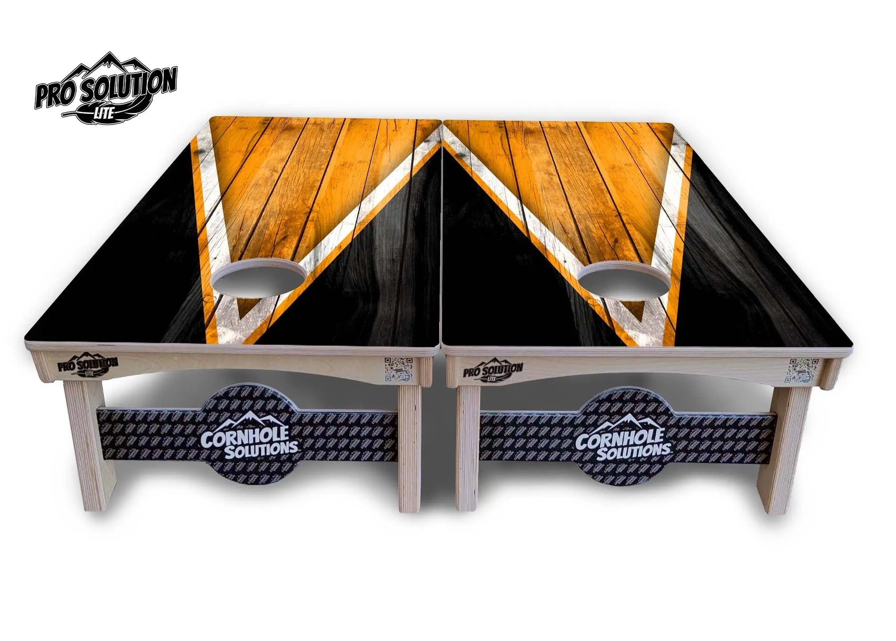 Orange & Black Triangle Cornhole Boards - Pro Solution Lite Series by Cornhole Solutions, custom cornhole board detail photo 3