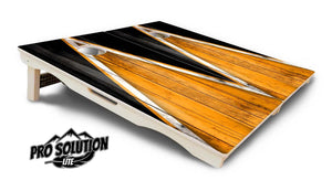 Orange & Black Triangle Cornhole Boards - Pro Solution Lite Series by Cornhole Solutions, custom cornhole board detail photo 5